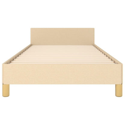 Bettgestell mit Kopfteil Creme 100x200 cm Stoff - Pazzar.ch