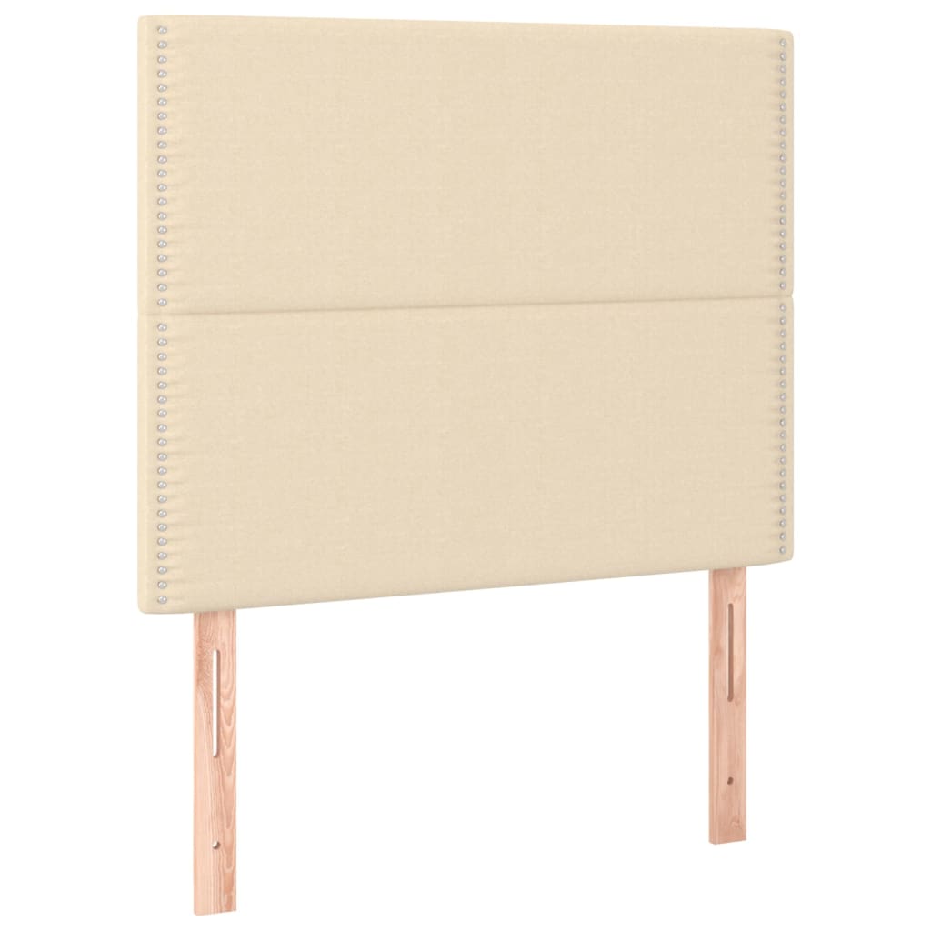 Bettgestell mit Kopfteil Creme 100x200 cm Stoff - Pazzar.ch