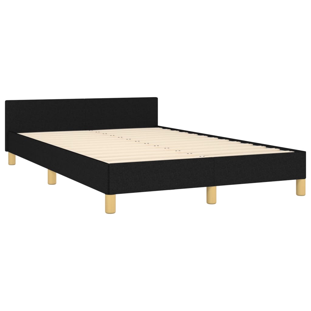 Bettgestell mit Kopfteil Schwarz 120x200 cm Stoff - Pazzar.ch