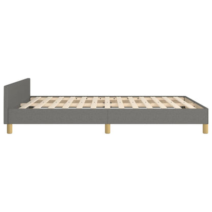 Bettgestell mit Kopfteil Dunkelgrau 140x190 cm Stoff - Pazzar.ch