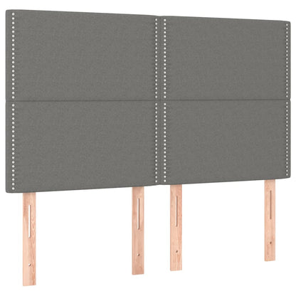 Bettgestell mit Kopfteil Dunkelgrau 140x190 cm Stoff - Pazzar.ch