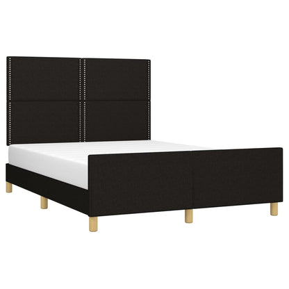 Bettgestell mit Kopfteil Schwarz 140x190 cm Stoff - Pazzar.ch