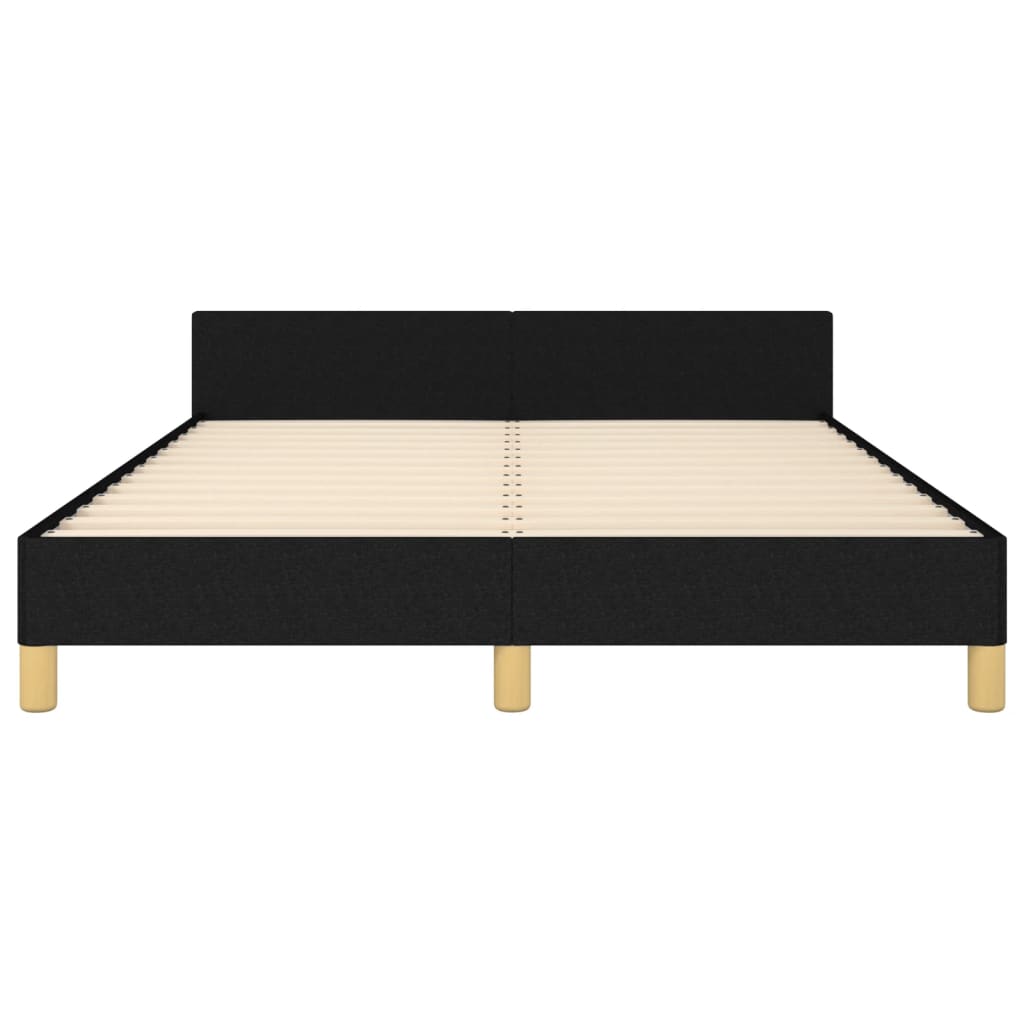 Bettgestell mit Kopfteil Schwarz 140x190 cm Stoff - Pazzar.ch