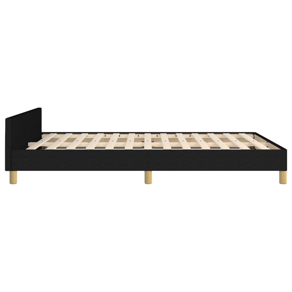 Bettgestell mit Kopfteil Schwarz 140x190 cm Stoff - Pazzar.ch