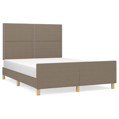Bettgestell mit Kopfteil Taupe 140x190 cm Stoff - Pazzar.ch