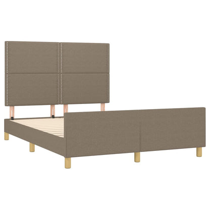 Bettgestell mit Kopfteil Taupe 140x190 cm Stoff - Pazzar.ch