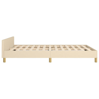 Bettgestell mit Kopfteil Creme 140x190 cm Stoff - Pazzar.ch