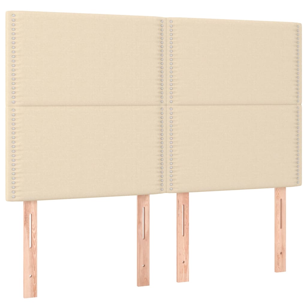 Bettgestell mit Kopfteil Creme 140x190 cm Stoff - Pazzar.ch