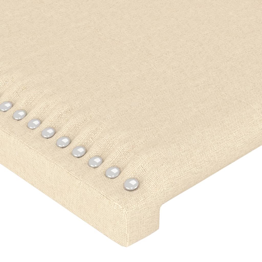 Bettgestell mit Kopfteil Creme 140x190 cm Stoff - Pazzar.ch