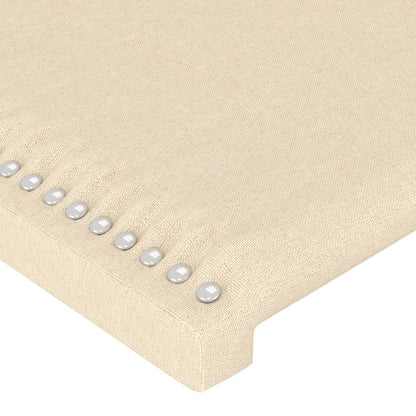 Bettgestell mit Kopfteil Creme 140x190 cm Stoff - Pazzar.ch