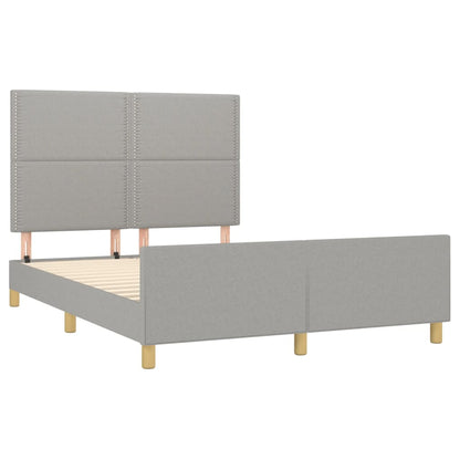 Bettgestell mit Kopfteil Hellgrau 140x200 cm Stoff - Pazzar.ch