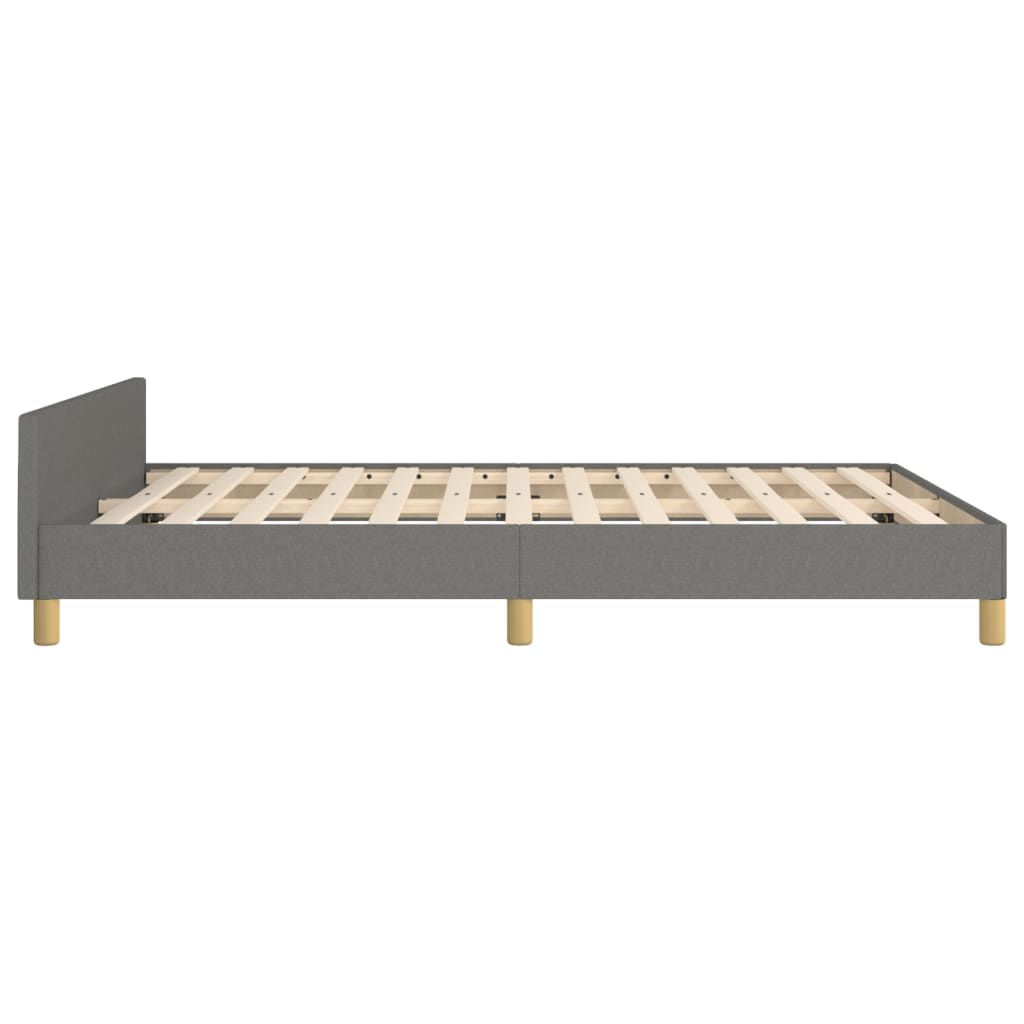 Bettgestell mit Kopfteil Dunkelgrau 140x200 cm Stoff - Pazzar.ch