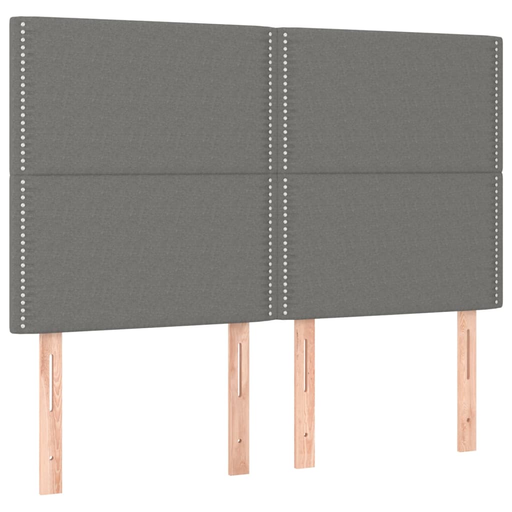 Bettgestell mit Kopfteil Dunkelgrau 140x200 cm Stoff - Pazzar.ch