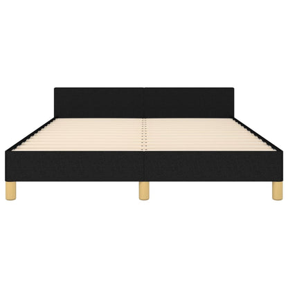 Bettgestell mit Kopfteil Schwarz 140x200 cm Stoff - Pazzar.ch