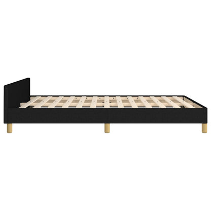 Bettgestell mit Kopfteil Schwarz 140x200 cm Stoff - Pazzar.ch