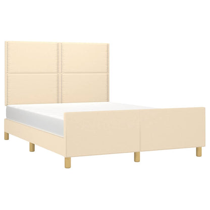 Bettgestell mit Kopfteil Creme 140x200 cm Stoff - Pazzar.ch
