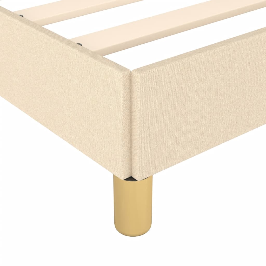 Bettgestell mit Kopfteil Creme 140x200 cm Stoff - Pazzar.ch