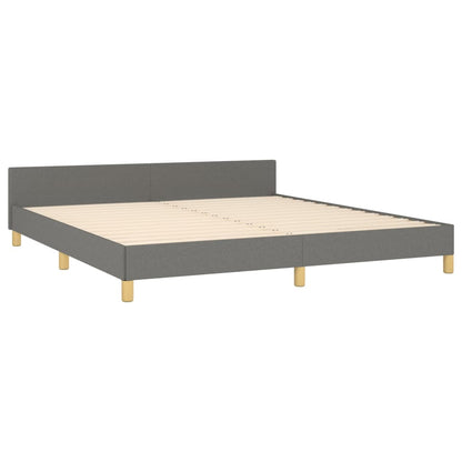 Bettgestell mit Kopfteil Dunkelgrau 160x200 cm Stoff - Pazzar.ch