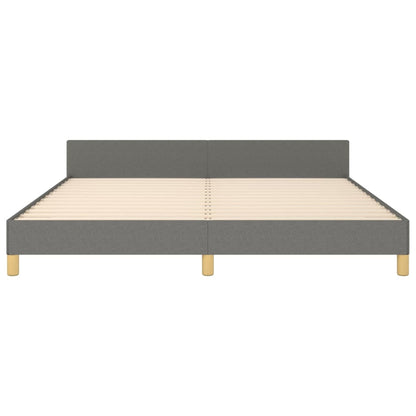 Bettgestell mit Kopfteil Dunkelgrau 160x200 cm Stoff - Pazzar.ch