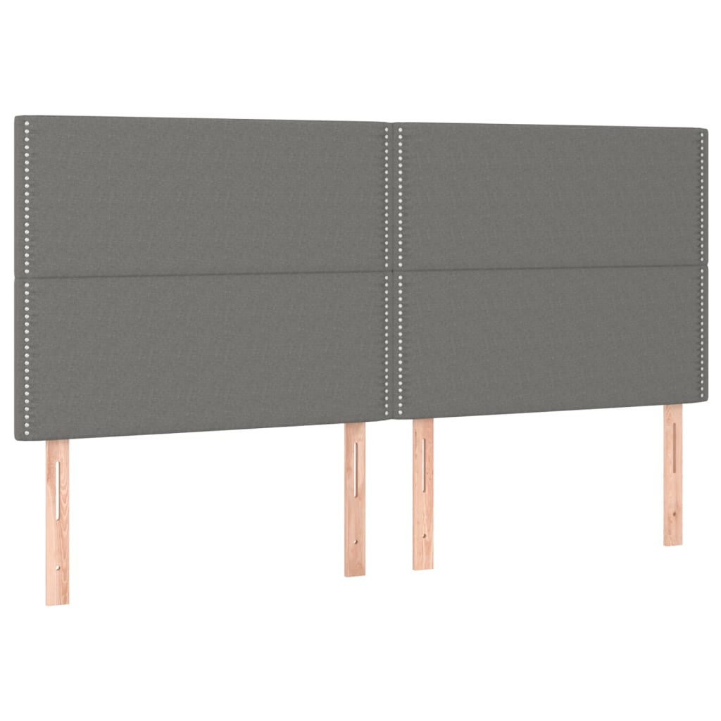 Bettgestell mit Kopfteil Dunkelgrau 160x200 cm Stoff - Pazzar.ch
