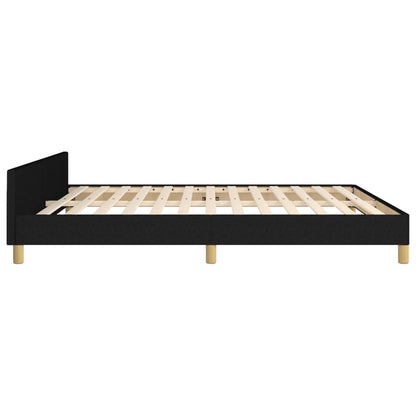 Bettgestell mit Kopfteil Schwarz 160x200 cm Stoff - Pazzar.ch