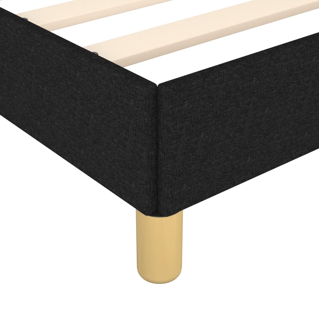 Bettgestell mit Kopfteil Schwarz 160x200 cm Stoff - Pazzar.ch