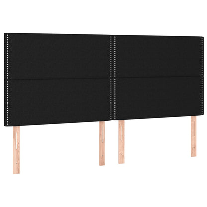 Bettgestell mit Kopfteil Schwarz 160x200 cm Stoff - Pazzar.ch