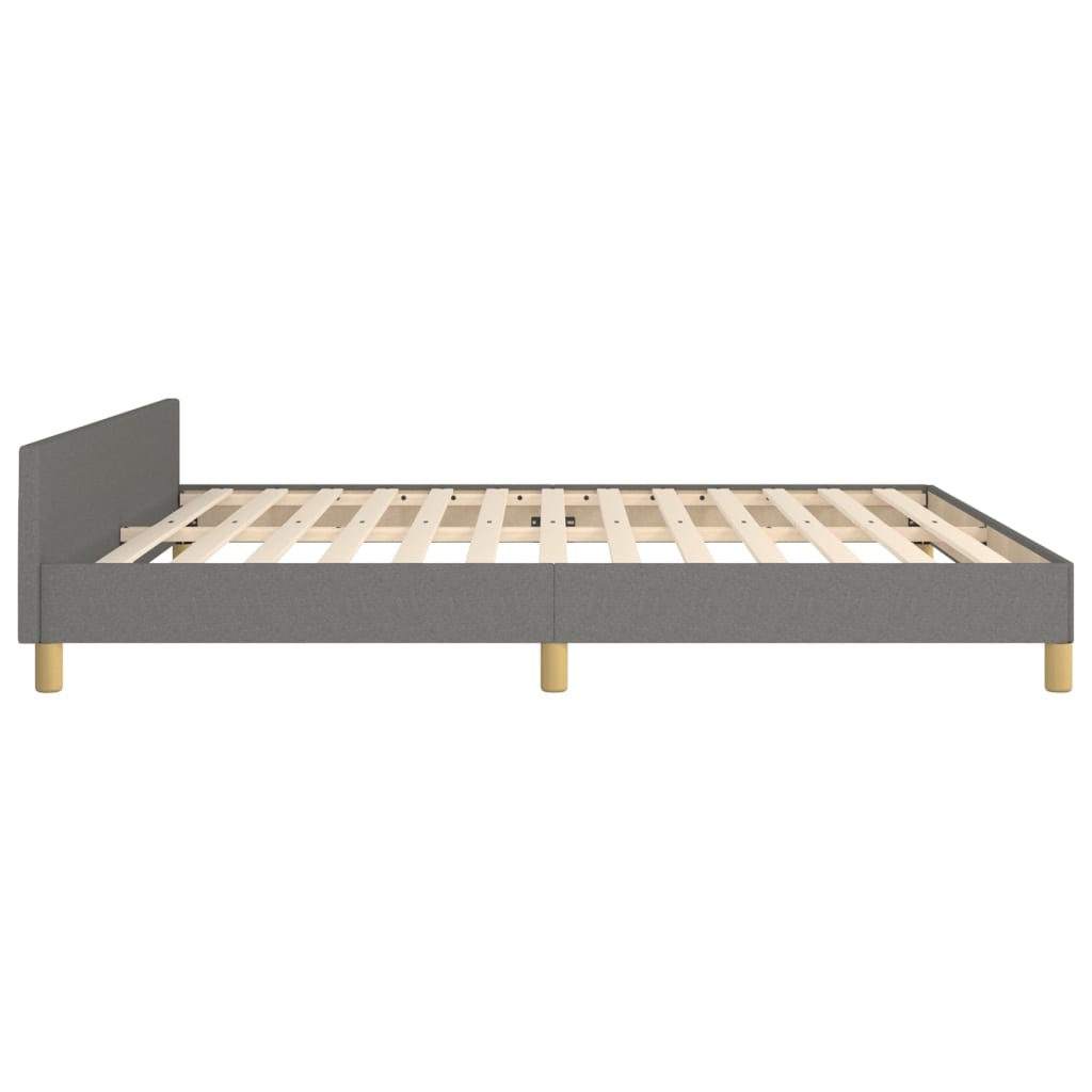 Bettgestell mit Kopfteil Dunkelgrau 180x200 cm Stoff - Pazzar.ch