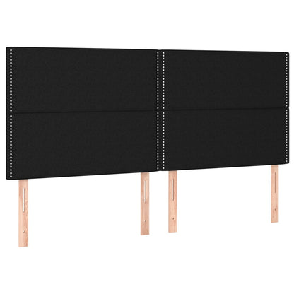 Bettgestell mit Kopfteil Schwarz 180x200 cm Stoff - Pazzar.ch
