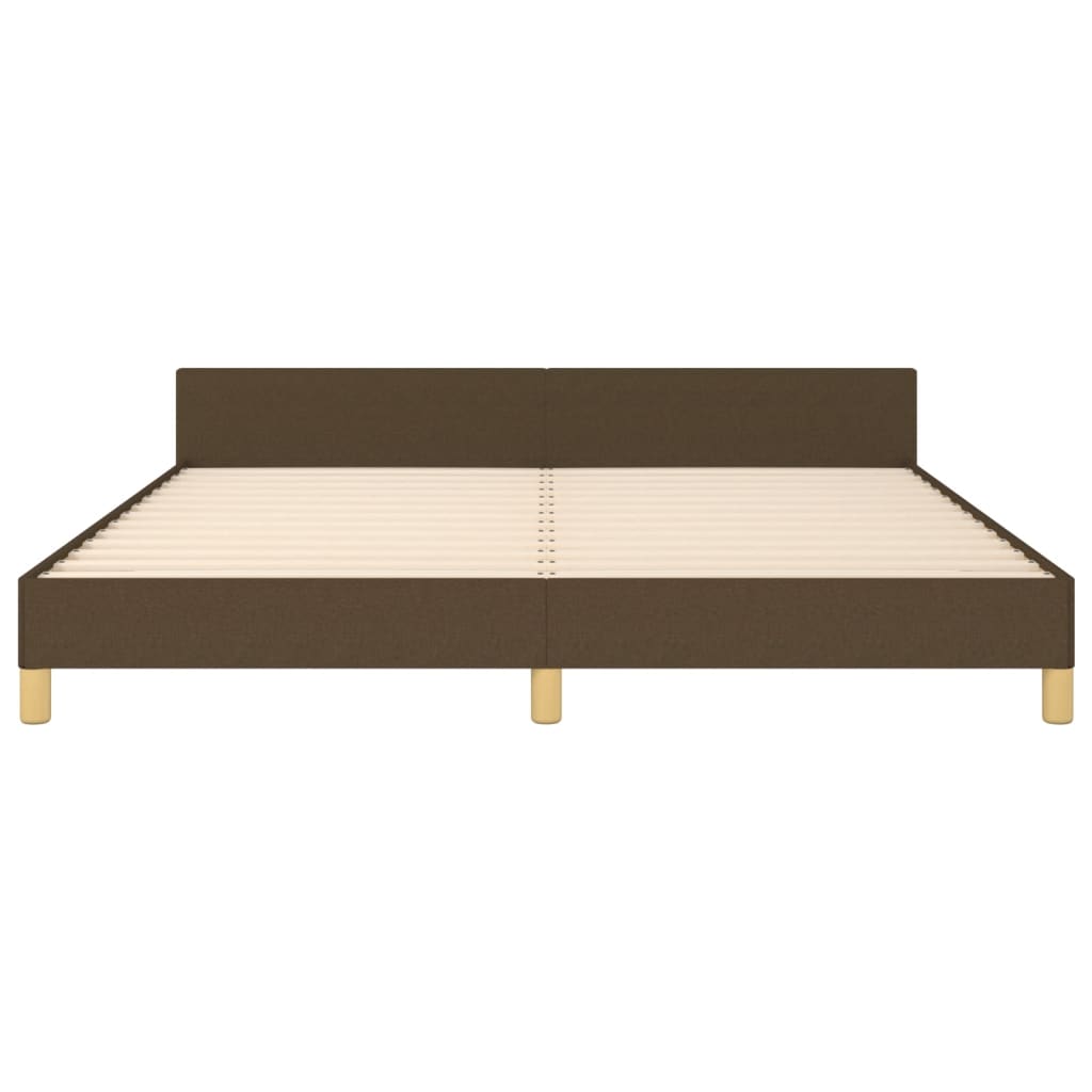 Bettgestell mit Kopfteil Dunkelbraun 180x200 cm Stoff - Pazzar.ch