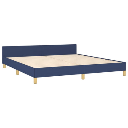 Bettgestell mit Kopfteil Blau 180x200 cm Stoff - Pazzar.ch