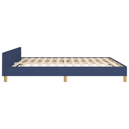 Bettgestell mit Kopfteil Blau 180x200 cm Stoff - Pazzar.ch
