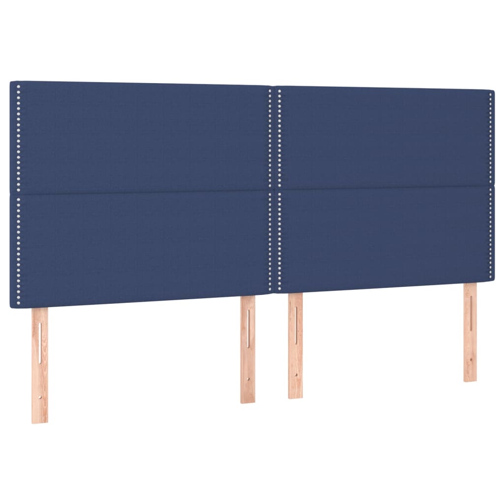Bettgestell mit Kopfteil Blau 180x200 cm Stoff - Pazzar.ch