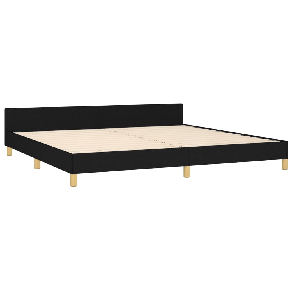 Bettgestell mit Kopfteil Schwarz 200x200 cm Stoff - Pazzar.ch