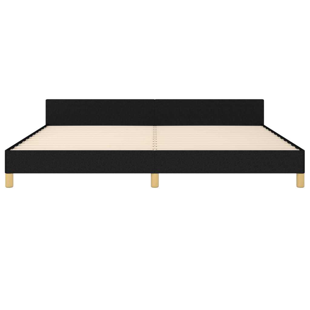 Bettgestell mit Kopfteil Schwarz 200x200 cm Stoff - Pazzar.ch