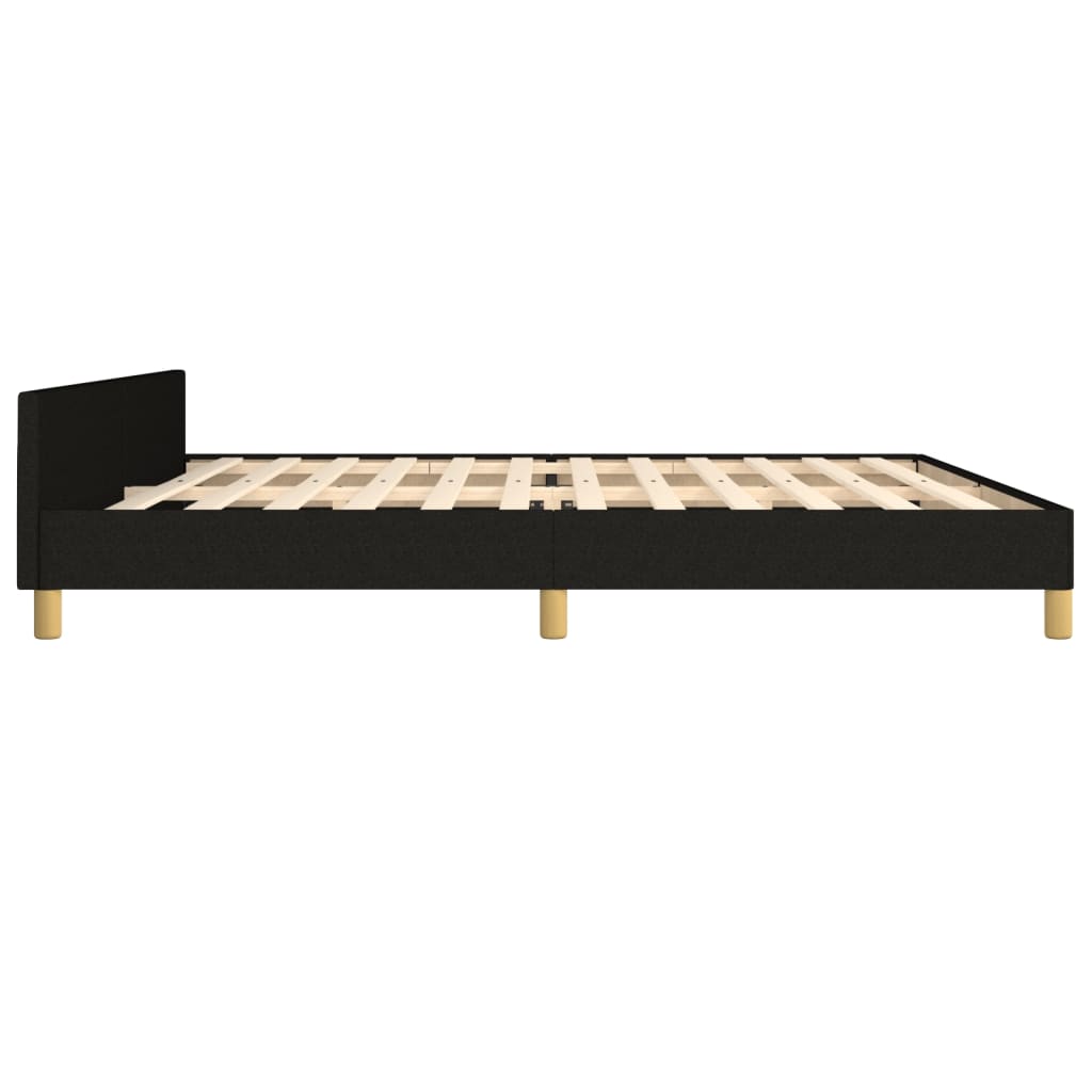 Bettgestell mit Kopfteil Schwarz 200x200 cm Stoff - Pazzar.ch