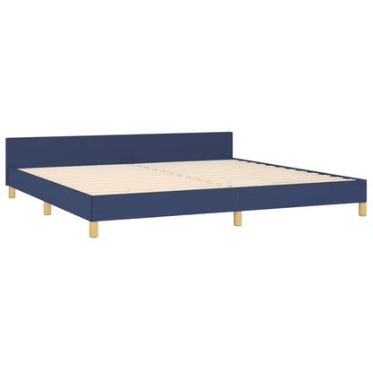 Bettgestell mit Kopfteil Blau 200x200 cm Stoff - Pazzar.ch