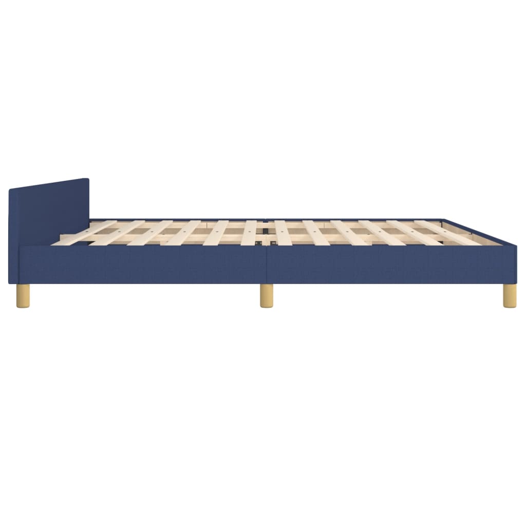 Bettgestell mit Kopfteil Blau 200x200 cm Stoff - Pazzar.ch