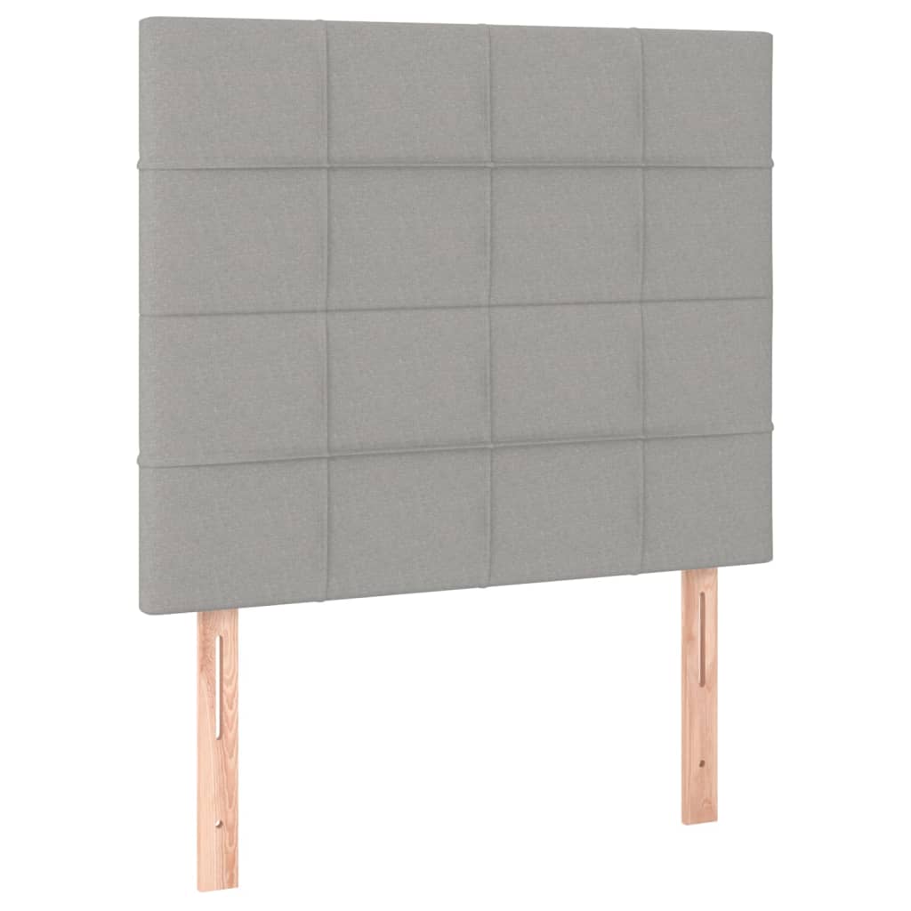 Bettgestell mit Kopfteil Hellgrau 80x200 cm Stoff - Pazzar.ch