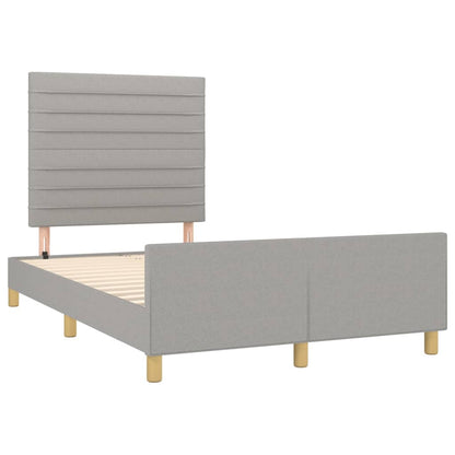 Bettgestell mit Kopfteil Hellgrau 120x200 cm Stoff - Pazzar.ch