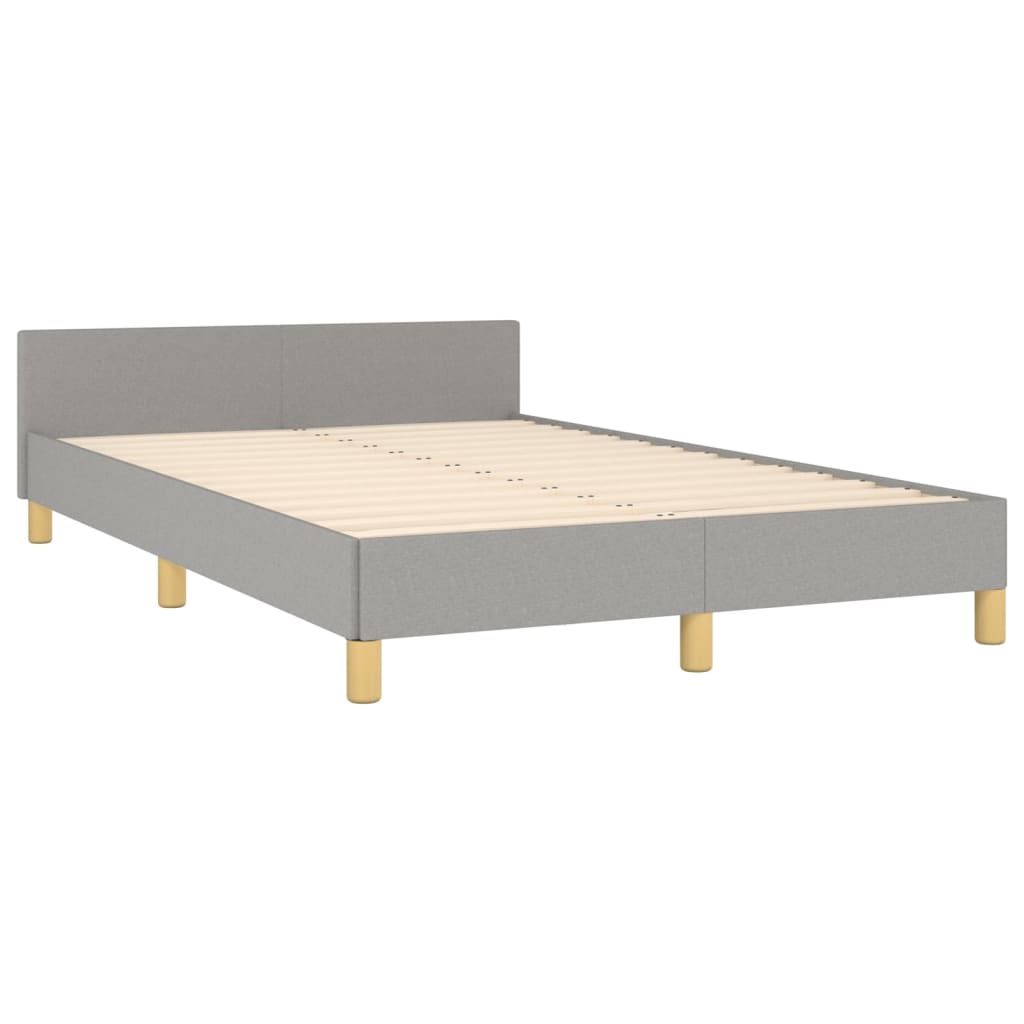 Bettgestell mit Kopfteil Hellgrau 120x200 cm Stoff - Pazzar.ch