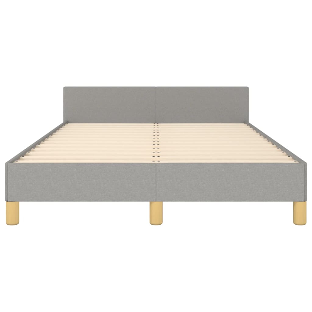 Bettgestell mit Kopfteil Hellgrau 120x200 cm Stoff - Pazzar.ch