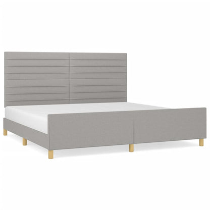 Bettgestell mit Kopfteil Hellgrau 200x200 cm Stoff - Pazzar.ch