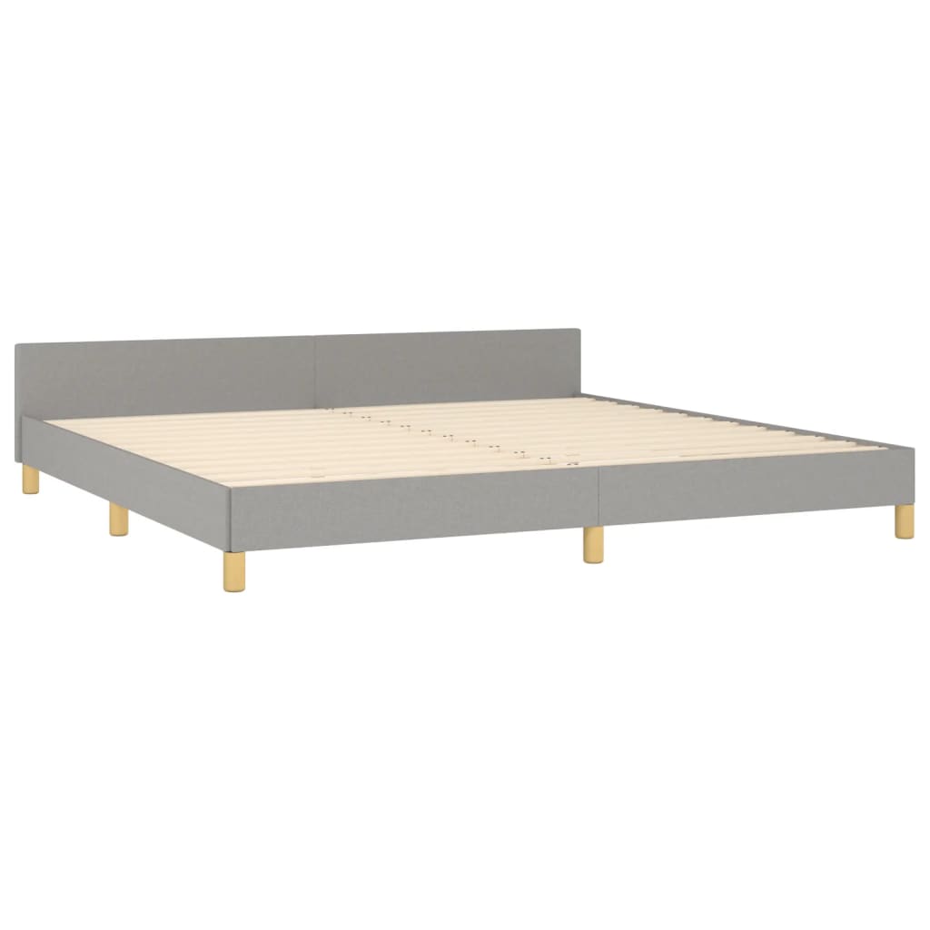 Bettgestell mit Kopfteil Hellgrau 200x200 cm Stoff - Pazzar.ch