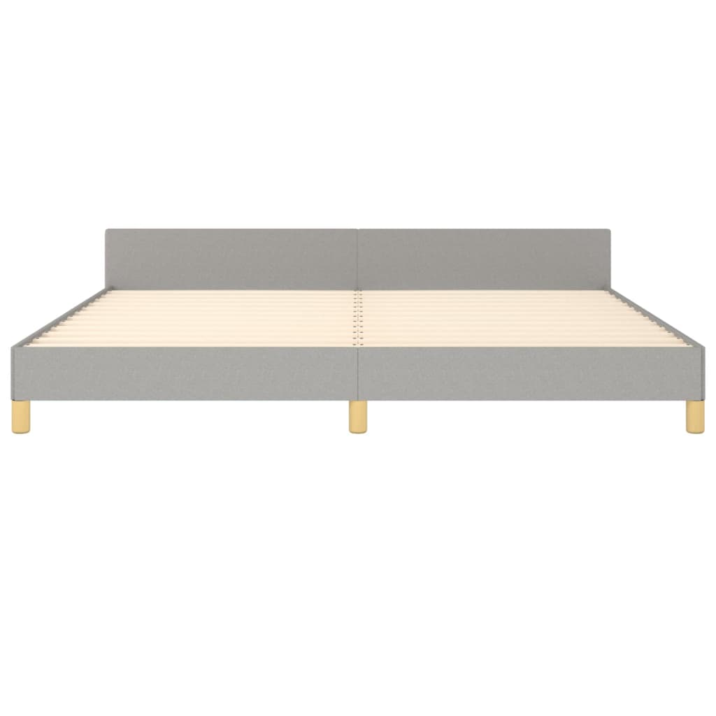 Bettgestell mit Kopfteil Hellgrau 200x200 cm Stoff - Pazzar.ch