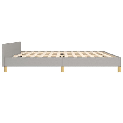 Bettgestell mit Kopfteil Hellgrau 200x200 cm Stoff - Pazzar.ch