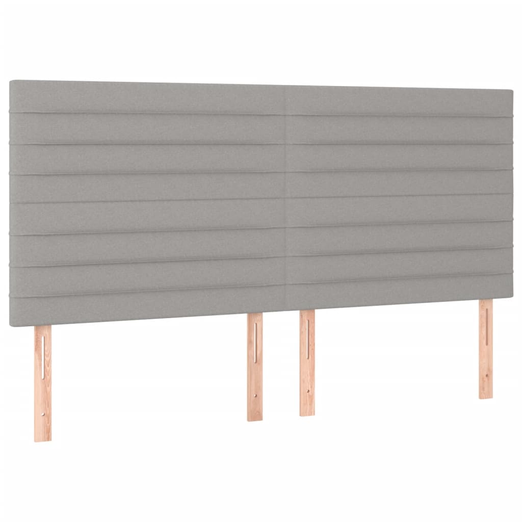 Bettgestell mit Kopfteil Hellgrau 200x200 cm Stoff - Pazzar.ch