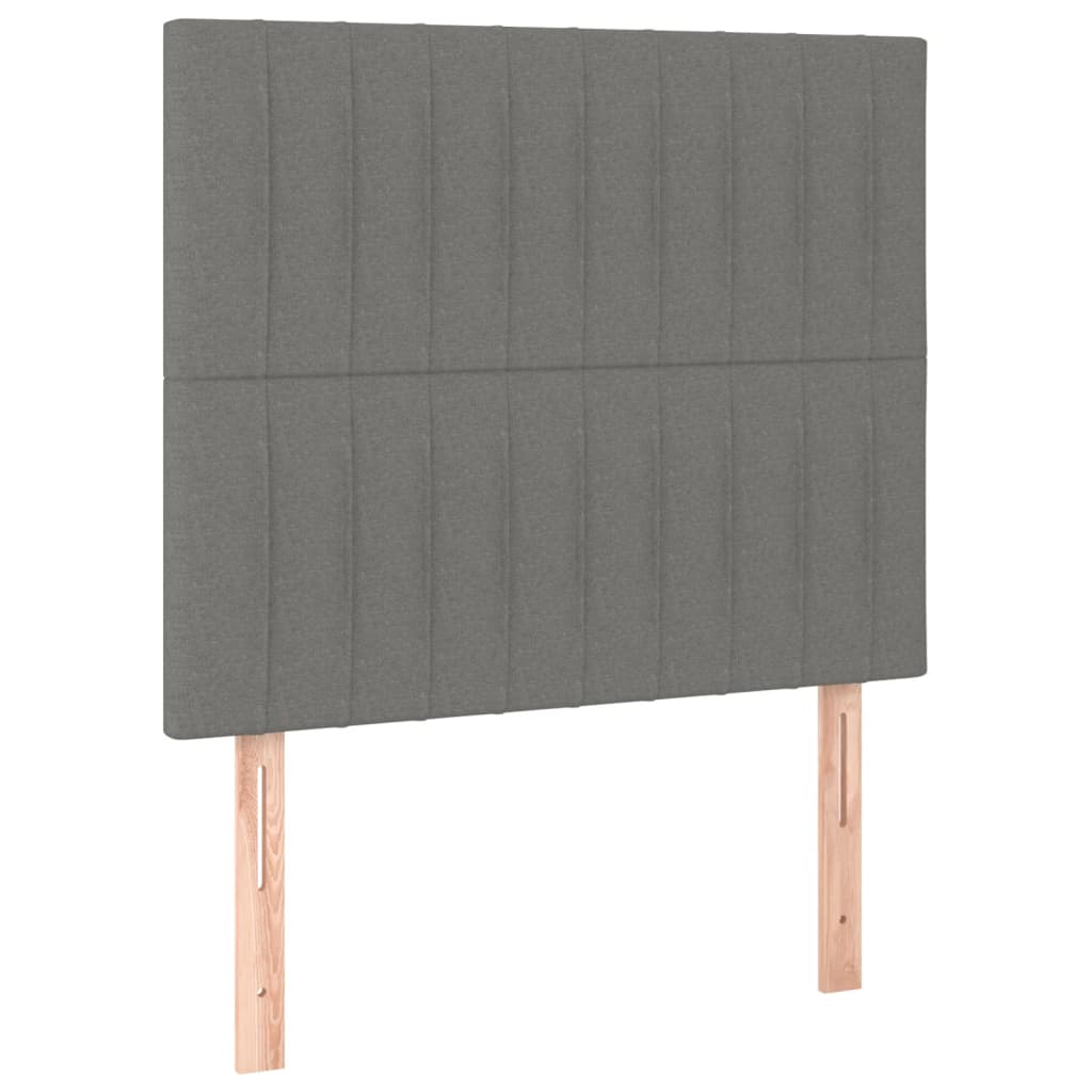 Bettgestell mit Kopfteil Dunkelgrau 120x200 cm Stoff - Pazzar.ch