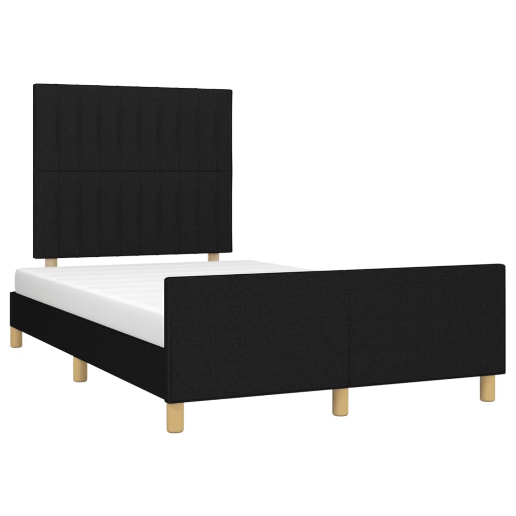 Bettgestell mit Kopfteil Schwarz 120x200 cm Stoff - Pazzar.ch