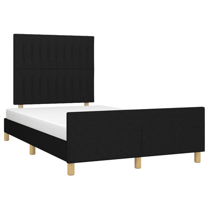 Bettgestell mit Kopfteil Schwarz 120x200 cm Stoff - Pazzar.ch